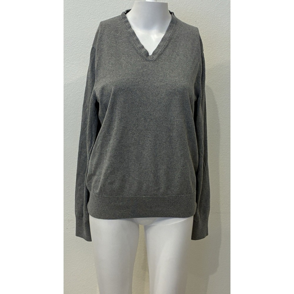 Banana Republic Luxury‎ Blend V-Neck Sweater Womens Size M Silk Cashmere Gray